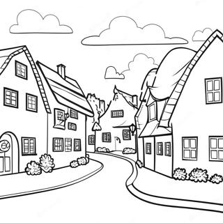 Traditional German Village Coloring Page 11028-9039