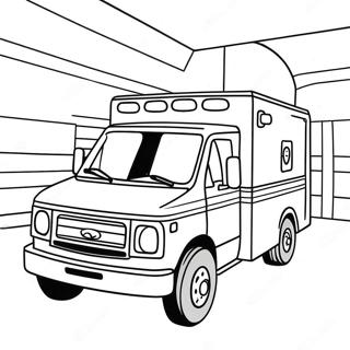 Emergency Ambulance Responding Coloring Page 1102-881