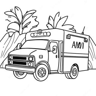 Emergency Ambulance Responding Coloring Page 1102-882