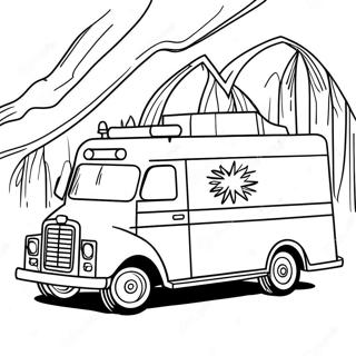 Emergency Ambulance Responding Coloring Page 1102-883