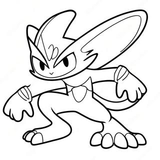 Dynamic Greninja In Battle Coloring Page 11038-9045