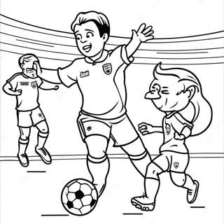 Exciting World Cup Soccer Match Coloring Page 11048-9053