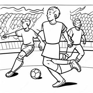 Exciting World Cup Soccer Match Coloring Page 11048-9054