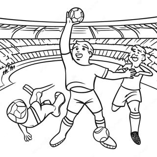 Exciting World Cup Soccer Match Coloring Page 11048-9055