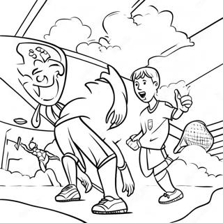 Exciting World Cup Soccer Match Coloring Page 11048-9056