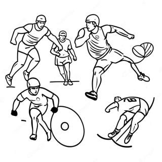 Olympic Athletes In Action Coloring Page 11068-9070