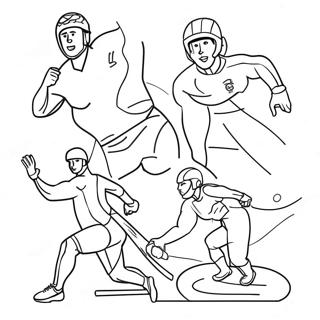 Olympic Athletes In Action Coloring Page 11068-9071