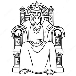 Majestic King Sitting On Throne Coloring Page 11088-9085