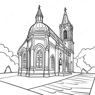 Beautiful Church Exterior Coloring Page 11138-9133