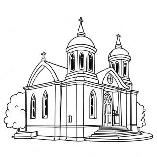 Beautiful Church Exterior Coloring Page 11138-9136