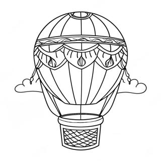 Colorful Hot Air Balloon In The Sky Coloring Page 11148-9141