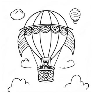 Colorful Hot Air Balloon In The Sky Coloring Page 11148-9142