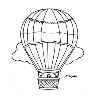 Colorful Hot Air Balloon In The Sky Coloring Page 11148-9143