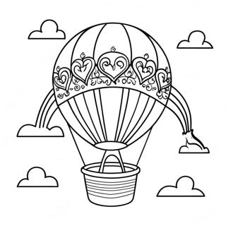 Colorful Hot Air Balloon In The Sky Coloring Page 11148-9144