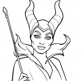 Maleficent With Her Staff Coloring Page 11158-9149