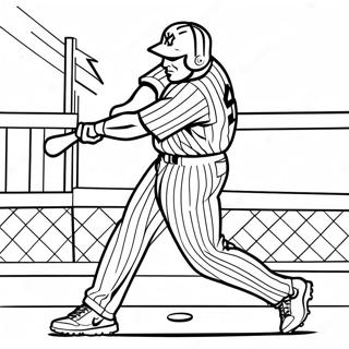 Yankees Player Swinging Bat Coloring Page 11168-9157