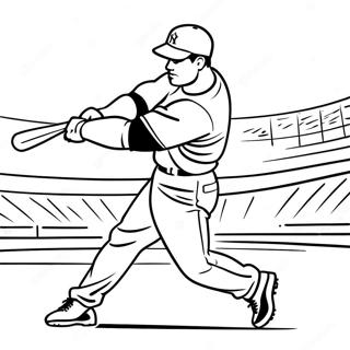 Yankees Player Swinging Bat Coloring Page 11168-9158