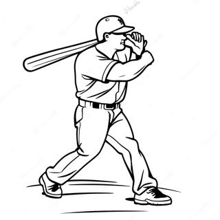 Yankees Player Swinging Bat Coloring Page 11168-9160