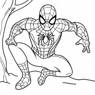 Spiderman In A Spooky Costume Coloring Page 11178-9168