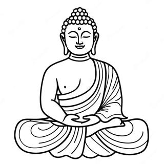 Peaceful Buddha Meditation Coloring Page 11238-9213