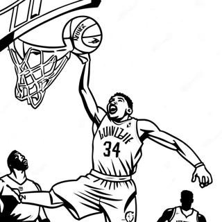 Giannis Antetokounmpo Dunking Coloring Page 11248-9222