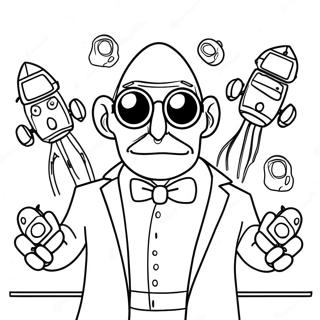 Evil Dr Eggman With Robots Coloring Page 11258-9229