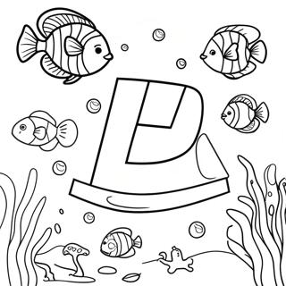 Underwater Scene With Letter U Coloring Page 11288-9253