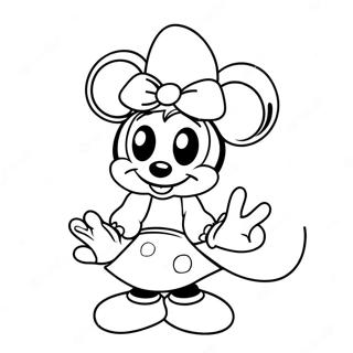 Cute Minnie Mouse With Bow Coloring Page 112-94