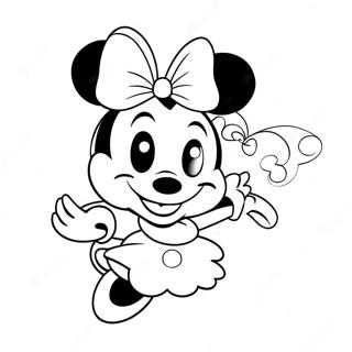 Cute Minnie Mouse With Bow Coloring Page 112-96