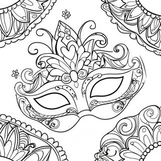 Festive Mardi Gras Mask Coloring Page 1132-905