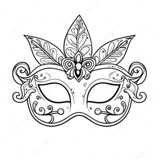 Festive Mardi Gras Mask Coloring Page 1132-906