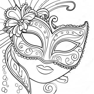 Festive Mardi Gras Mask Coloring Page 1132-907