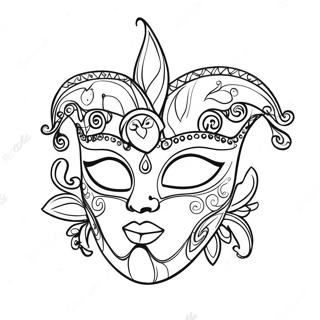 Festive Mardi Gras Mask Coloring Page 1132-908