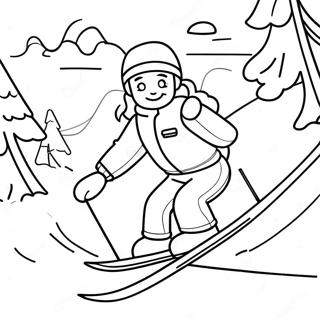 Skiing Coloring Pages