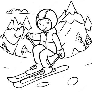 Skiing Fun In The Snow Coloring Page 11367-9314