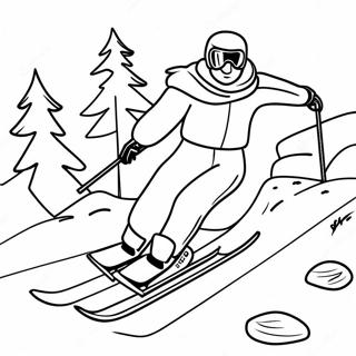 Skiing Fun In The Snow Coloring Page 11367-9315