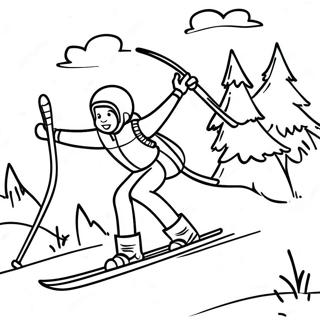 Skiing Fun In The Snow Coloring Page 11367-9316