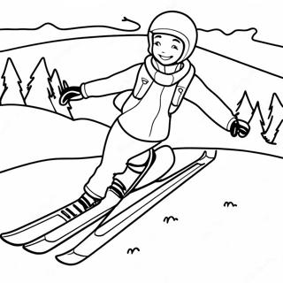 Skiing Adventure On The Slopes Coloring Page 11368-9317