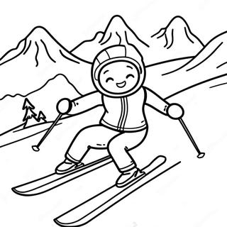 Skiing Adventure On The Slopes Coloring Page 11368-9318