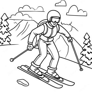 Skiing Adventure On The Slopes Coloring Page 11368-9319