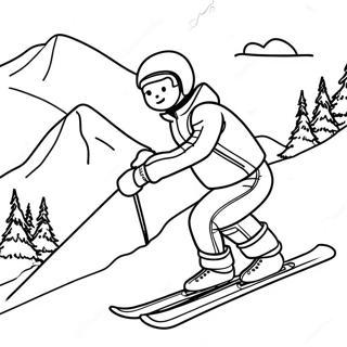 Skiing Adventure On The Slopes Coloring Page 11368-9320