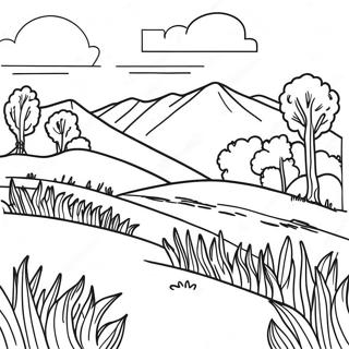 Beautiful Country Landscape Coloring Page 11378-9326