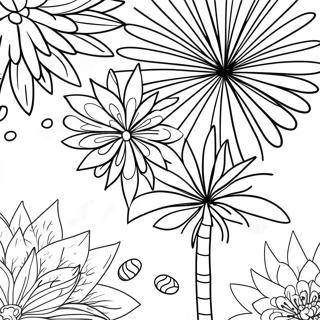 Festive New Years Fireworks Coloring Page 11418-9360