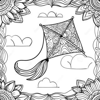 Colorful Kite With Patterns Coloring Page 11438-9376