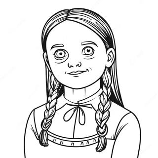 Creepy Wednesday Addams Coloring Page 11448-9381