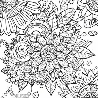 Vibrant Gel Pen Mandala Coloring Page 11458-9389