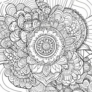 Vibrant Gel Pen Mandala Coloring Page 11458-9391