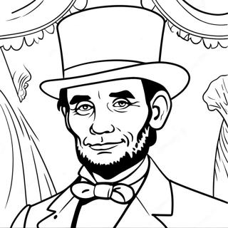 Abraham Lincoln In A Top Hat Coloring Page 11468-9397