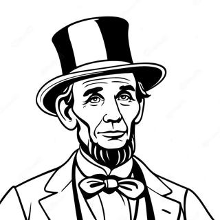 Abraham Lincoln In A Top Hat Coloring Page 11468-9398