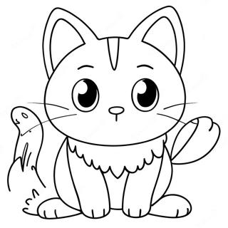 Anime Cat Coloring Pages